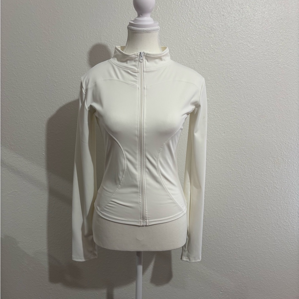 Women's White Zip-Up Jacket